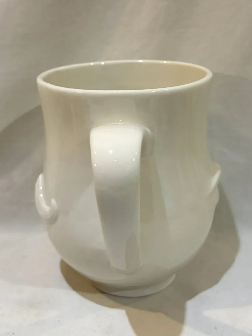 Jonathan Adler Mr & Mrs Muse Mug Sculptured Lip Mustache White Porcelain